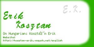 erik kosztan business card